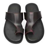 Tan Leather Slippers for Men with Memory foam footpad by asm.