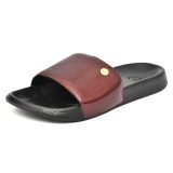 Wine Patent Leather Slippers for Men by asm.