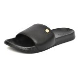 Black Leather Slippers for Men by asm.