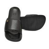 Black Leather Slippers for Men by asm.