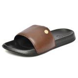 Brown Leather Slippers for Men by asm.