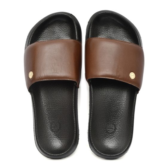 Brown Leather Slippers for Men by asm.