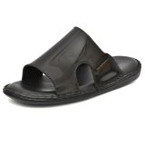 Black Patent Leather Slippers for Men with Memory foam footpad by asm.