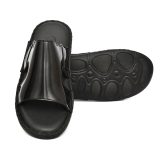 Black Patent Leather Slippers for Men with Memory foam footpad by asm.