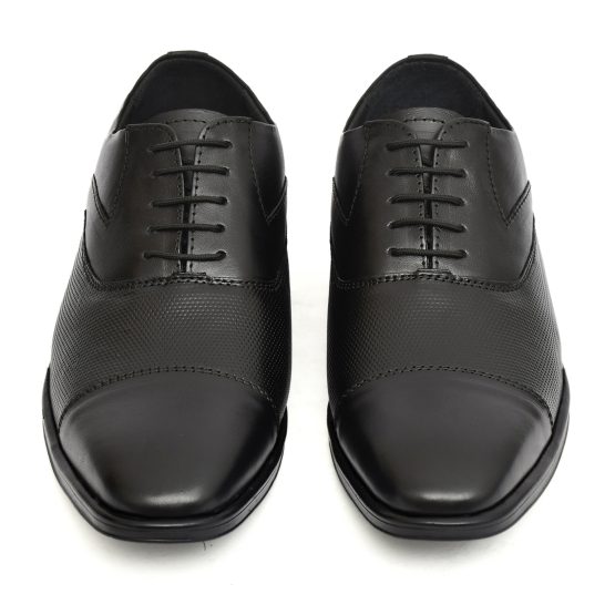 Black Leather Oxford Shoes for men with Memory foam footpad. Size: 5-11UK