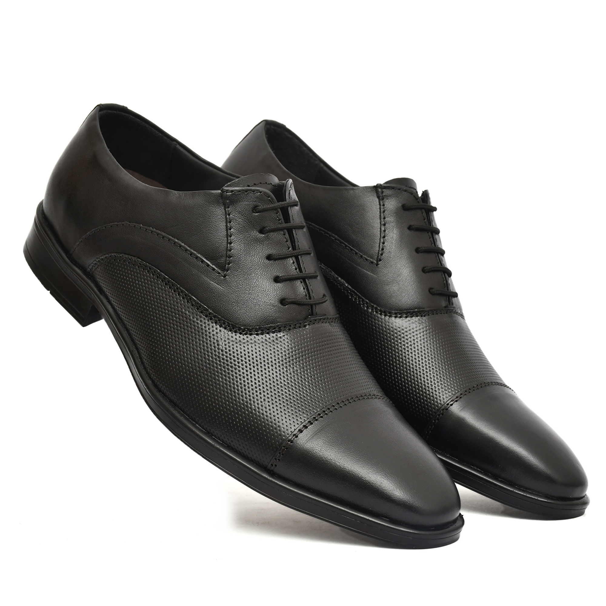 Black Leather Oxford Shoes for men with Memory foam footpad. Size: 5-11UK