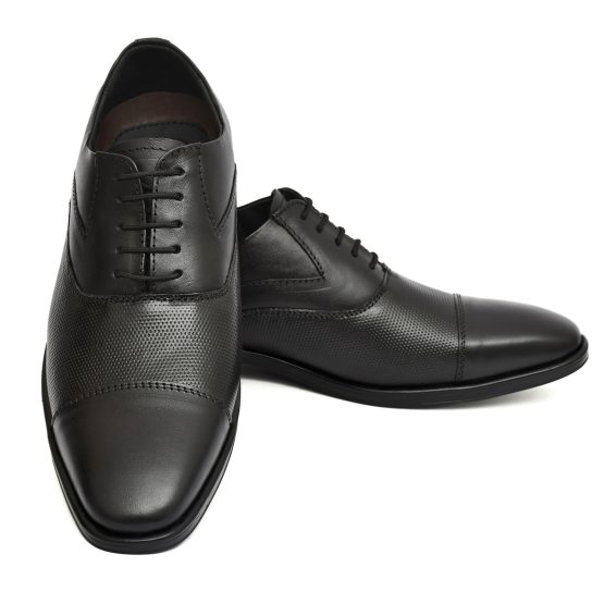 Black Leather Oxford Shoes for men with Memory foam footpad. Size: 5-11UK