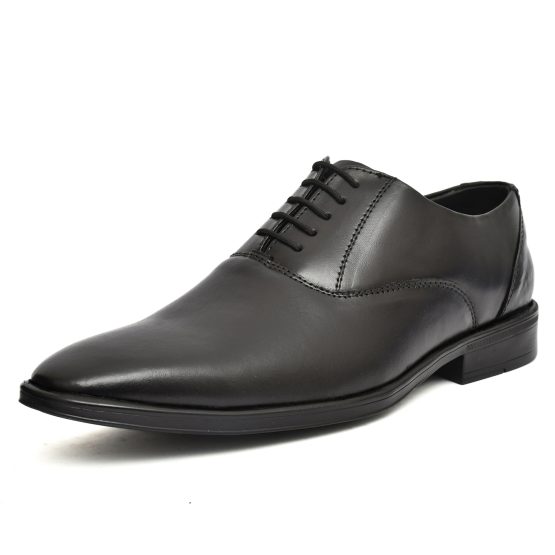 Leather Derby Shoes for men with Memory foam footpad. Article : AL04-Black