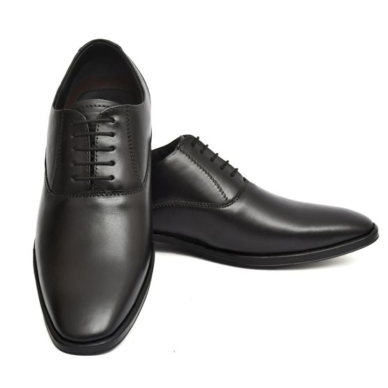 Leather Derby Shoes for men with Memory foam footpad. Article : AL04-Black