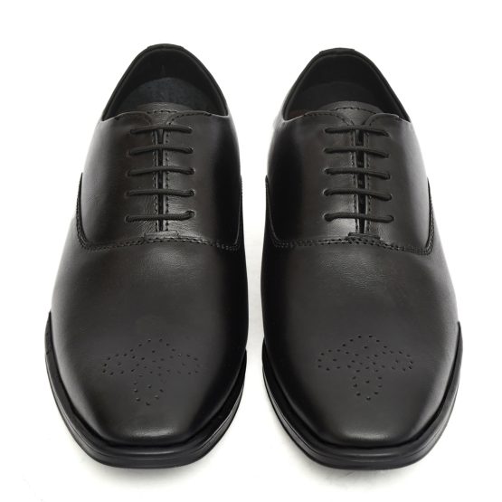 Leather Derby Shoes for men with Memory foam footpad. Article : AL02-Black