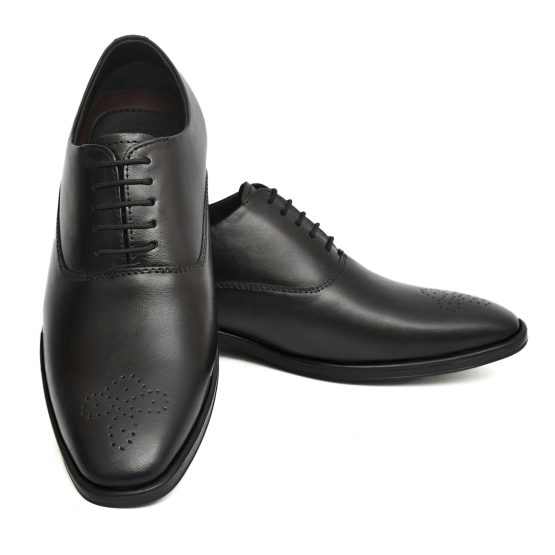 Leather Derby Shoes for men with Memory foam footpad. Article : AL02-Black