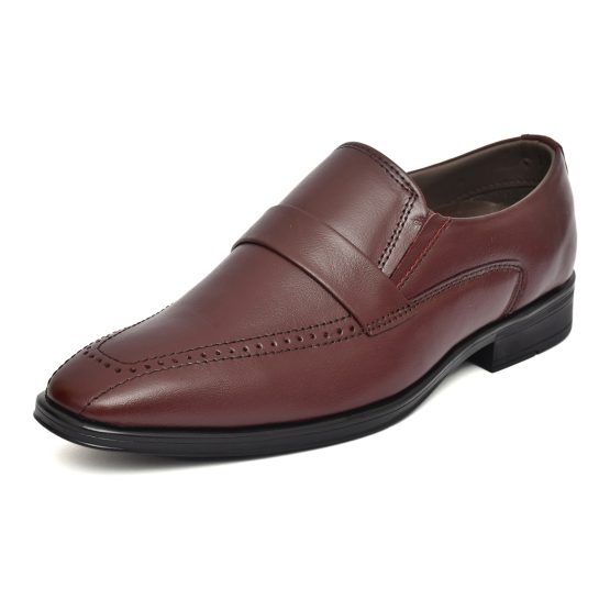 Wine Leather Penny loafers for men with Memory foam footpad. Article : AL01-Wine