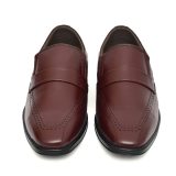 Wine Leather Penny loafers for men with Memory foam footpad. Article : AL01-Wine