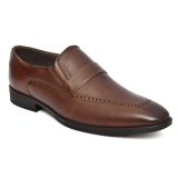 Leather Penny loafers for men with Memory foam footpad. Article : AL01-Brown