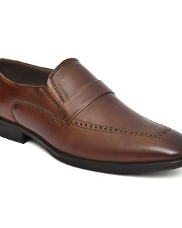 Leather Penny loafers for men with Memory foam footpad. Article : AL01-Brown