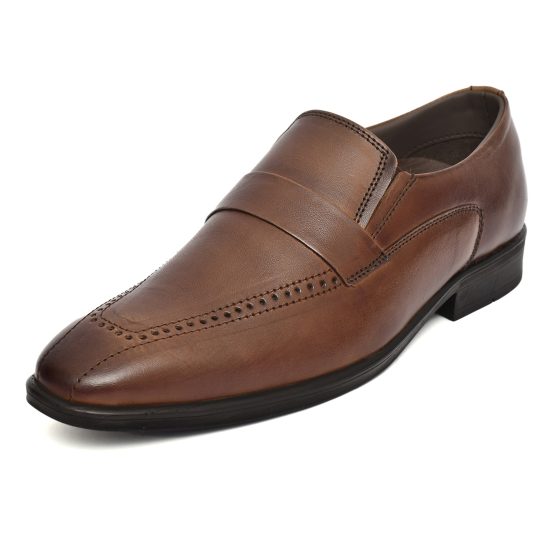 Leather Penny loafers for men with Memory foam footpad. Article : AL01-Brown