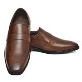 Leather Penny loafers for men with Memory foam footpad. Article : AL01-Brown