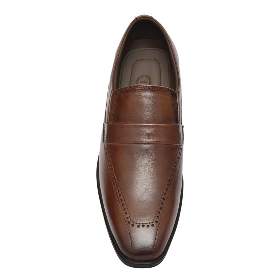 Leather Penny loafers for men with Memory foam footpad. Article : AL01-Brown