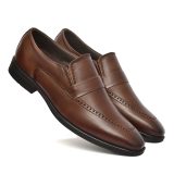 Leather Penny loafers for men with Memory foam footpad. Article : AL01-Brown