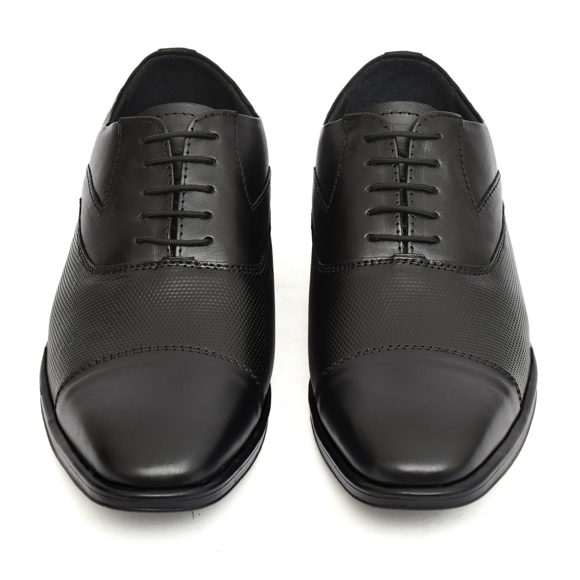 Black Leather Oxford Shoes for men with Memory foam footpad. Article : AL03-Black - Image 4