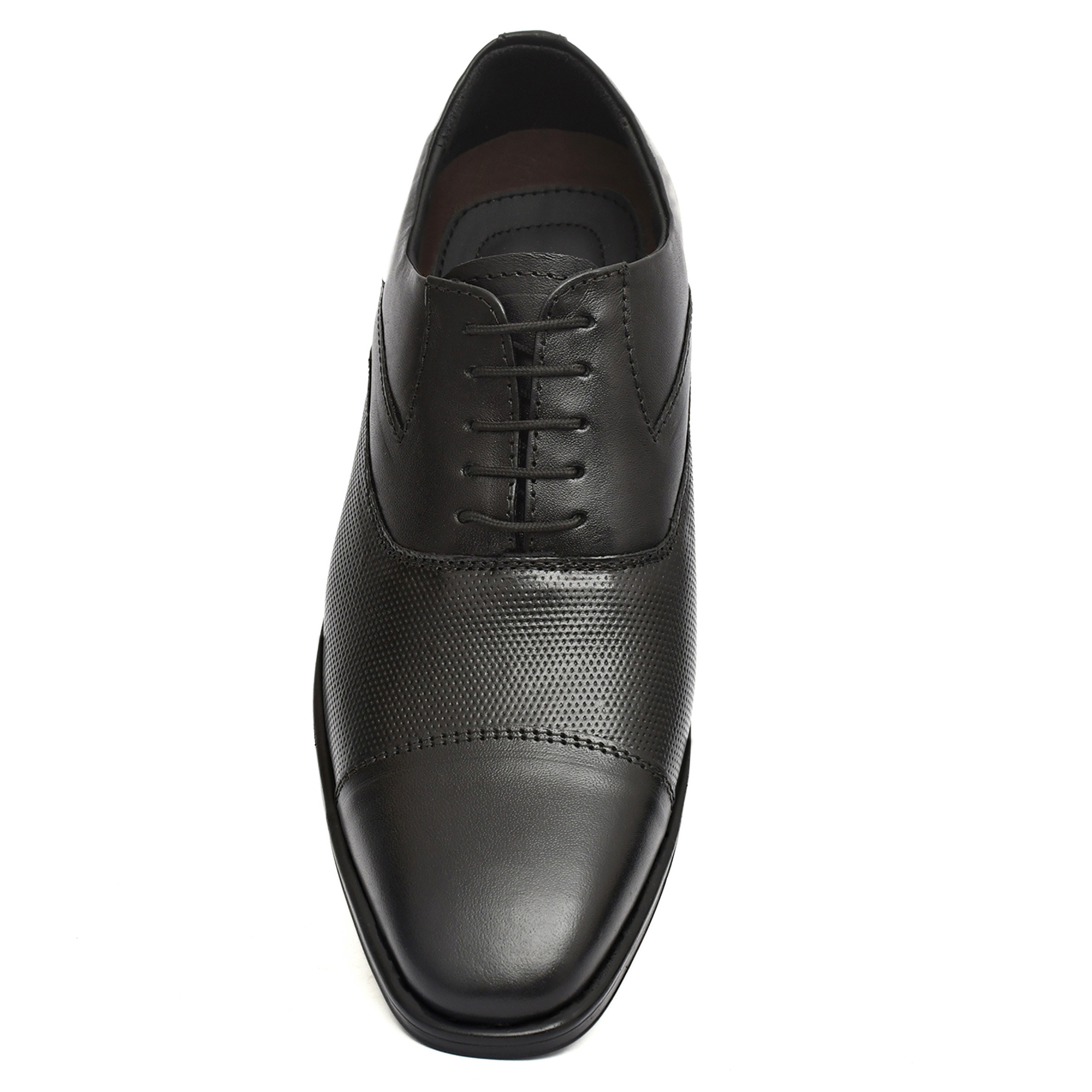 Black Leather Oxford Shoes for men with Memory foam footpad. Article : AL03-Black - Image 7