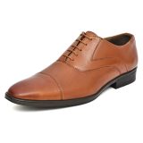 Tan Leather Oxford Shoes for men with Memory foam footpad.