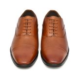 Tan Leather Oxford Shoes for men with Memory foam footpad.