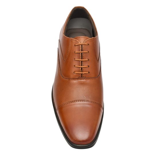 Tan Leather Oxford Shoes for men with Memory foam footpad.