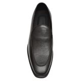 Black leather penny loafers for Men with Memory foam footpad.