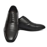 Black Leather Oxford Shoes for men with Memory foam footpad.