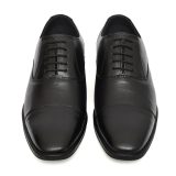 Black Leather Oxford Shoes for men with Memory foam footpad.