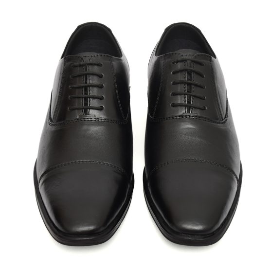 Black Leather Oxford Shoes for men with Memory foam footpad.