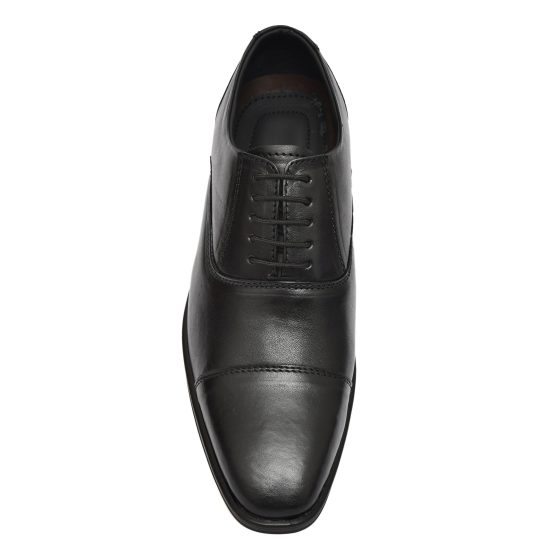 Black Leather Oxford Shoes for men with Memory foam footpad.