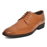 Tan Leather Brogue Shoes for men with Memory foam footpad.