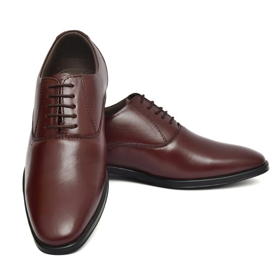 Wine Leather Derby Shoes for men with Memory foam footpad.