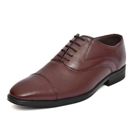 Wine Leather Oxford Shoes for men with Memory foam footpad.