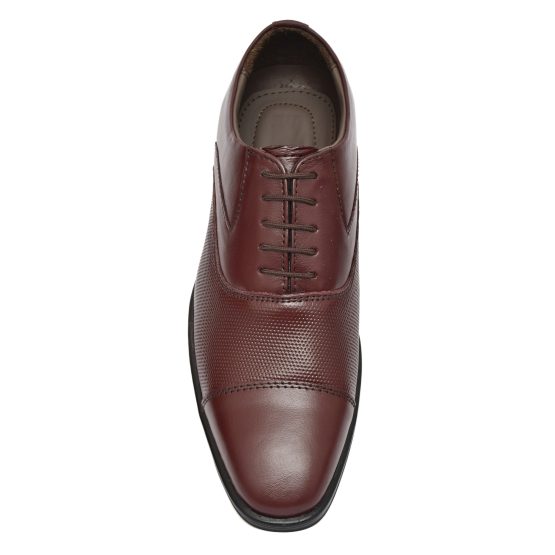 Wine Leather Oxford Shoes for men with Memory foam footpad.