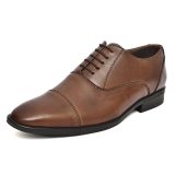 Brown Leather Oxford Shoes for men with Memory foam footpad.