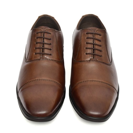 Brown Leather Oxford Shoes for men with Memory foam footpad.