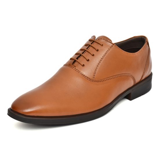 Tan Leather Derby Shoes for men with Memory foam footpad.