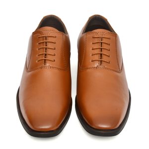 Tan Leather Derby Shoes for men with Memory foam footpad.