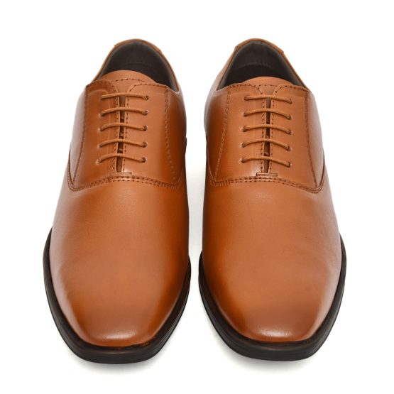 Tan Leather Derby Shoes for men with Memory foam footpad.