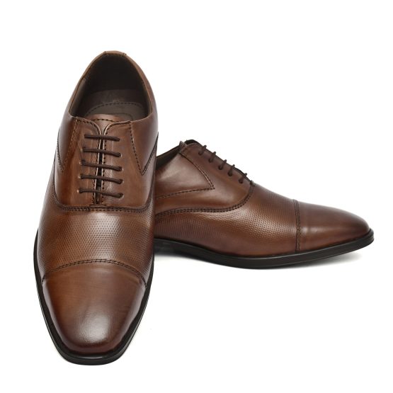 Black Leather Oxford Shoes for men with Memory foam footpad.