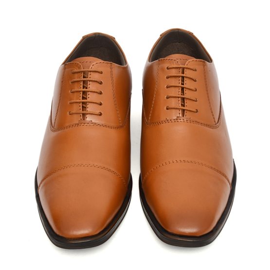 Tan Leather Oxford Shoes for men with Memory foam footpad.