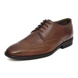 Brown Leather Brogue Shoes for men with Memory foam footpad.