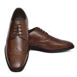 Brown Leather Brogue Shoes for men with Memory foam footpad.