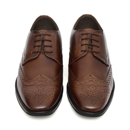 Brown Leather Brogue Shoes for men with Memory foam footpad.