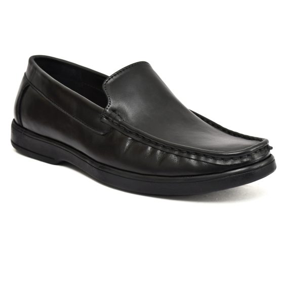 Flexible Shoes - Men's Loafers & Moccasins / Men's Casual shoes. leather Upper, Lining & Socks with Memory foam footpad. Ultra Flexible Sole. Article : MS101-Black