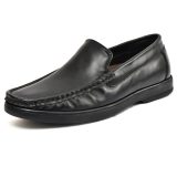 Flexible Shoes - Men's Loafers & Moccasins / Men's Casual shoes. leather Upper, Lining & Socks with Memory foam footpad. Ultra Flexible Sole. Article : MS101-Black