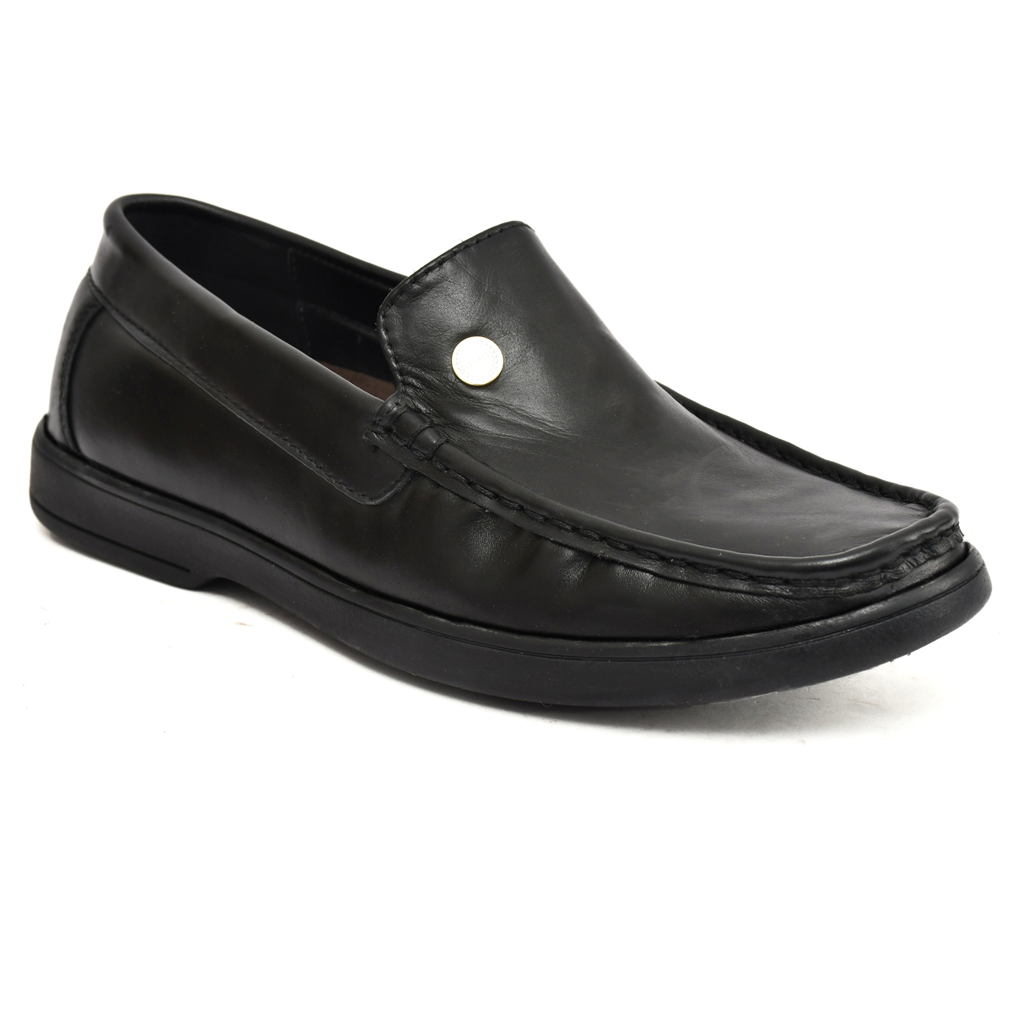 Flexible Shoes - Men's Loafers & Moccasins / Men's Casual shoes. leather Upper, Lining & Socks with Memory foam footpad. Ultra Flexible Sole. Article : MS102-Black